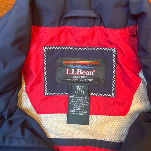 Men's L.L. BEAN Blue Full Zip Hooded Wind stopper Jacket Size L - Picture 5 of 13